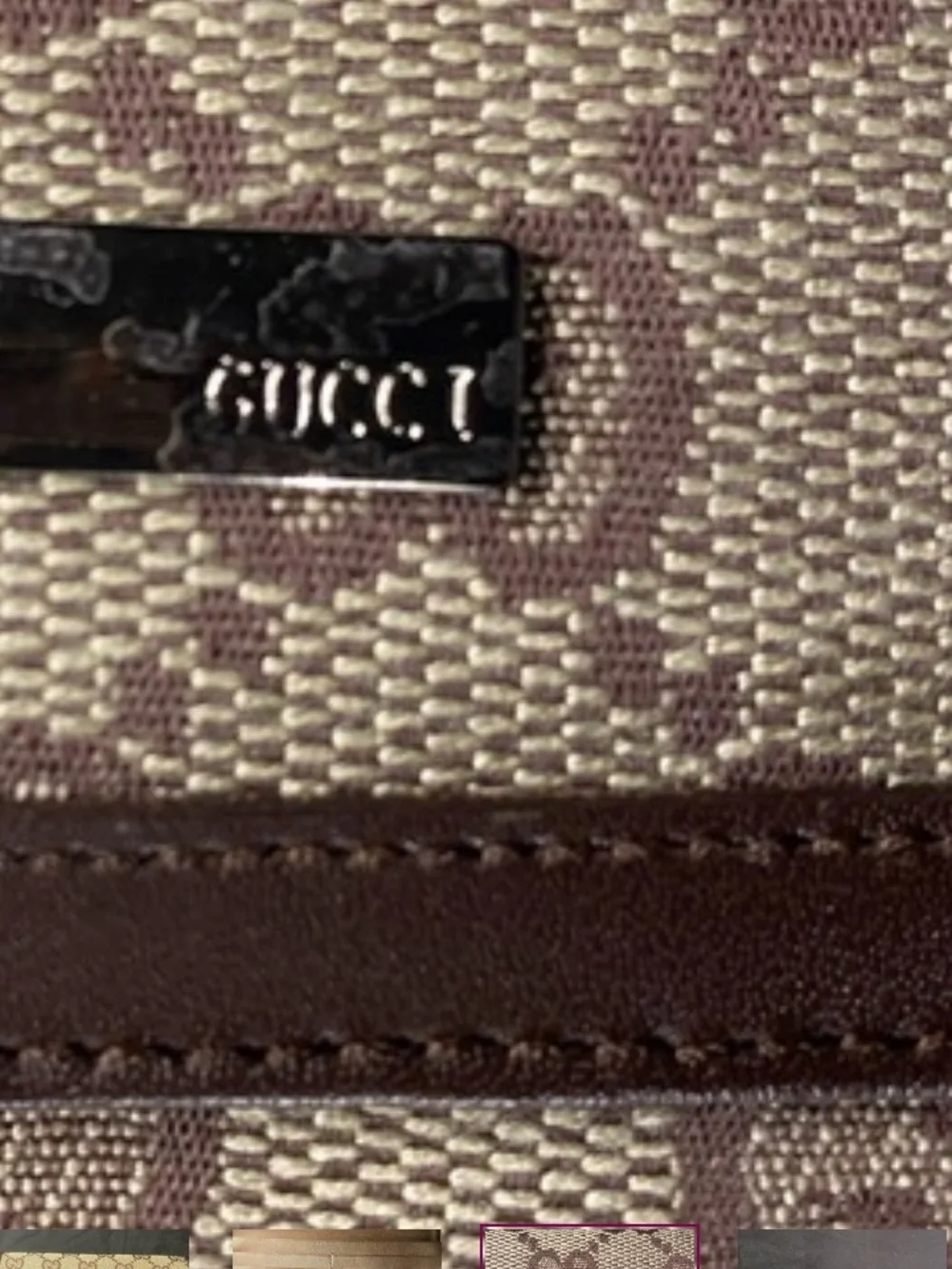 Vintage  Brown Leather  GG Monogram Long Card Holder with Multiple Slots✨🍓🩷
